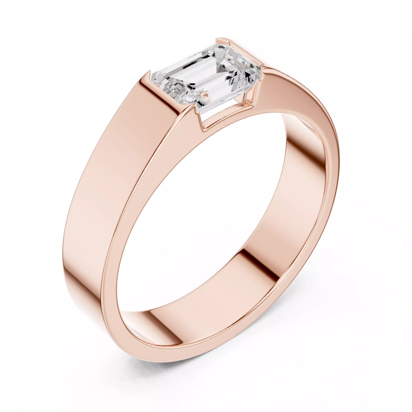 1.00 ctw Emerald Diamond Solitaire Ring