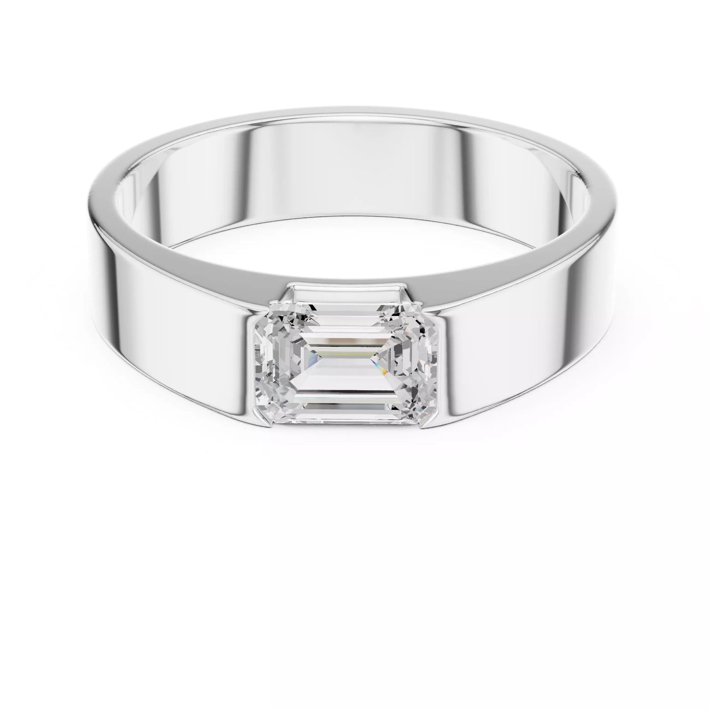 1.00 ctw Emerald Diamond Solitaire Ring