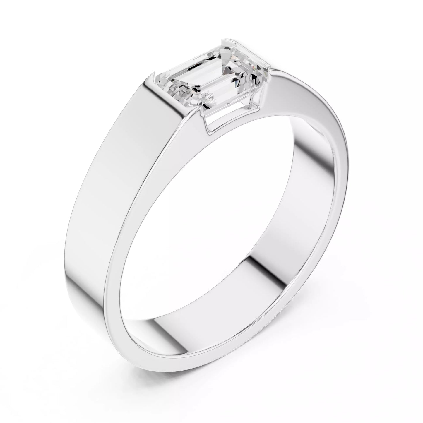 1.00 ctw Emerald Diamond Solitaire Ring