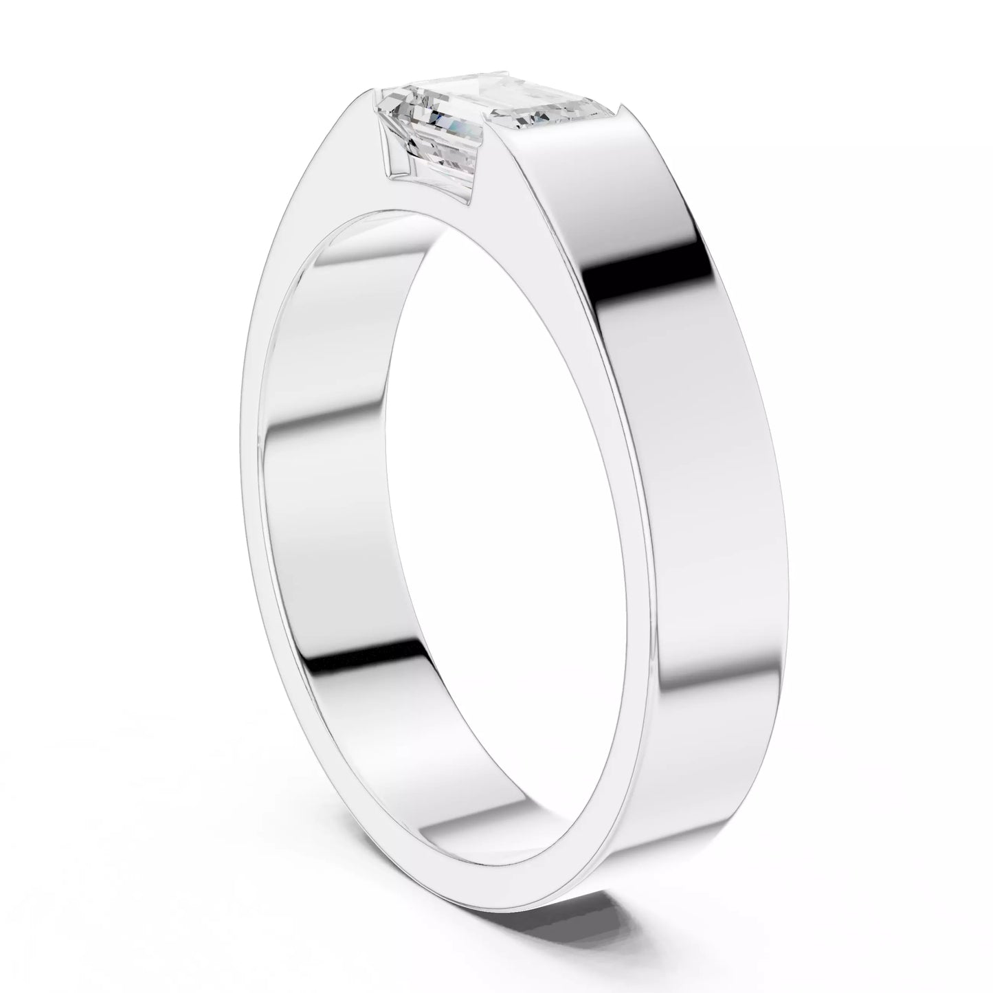 1.00 ctw Emerald Diamond Solitaire Ring