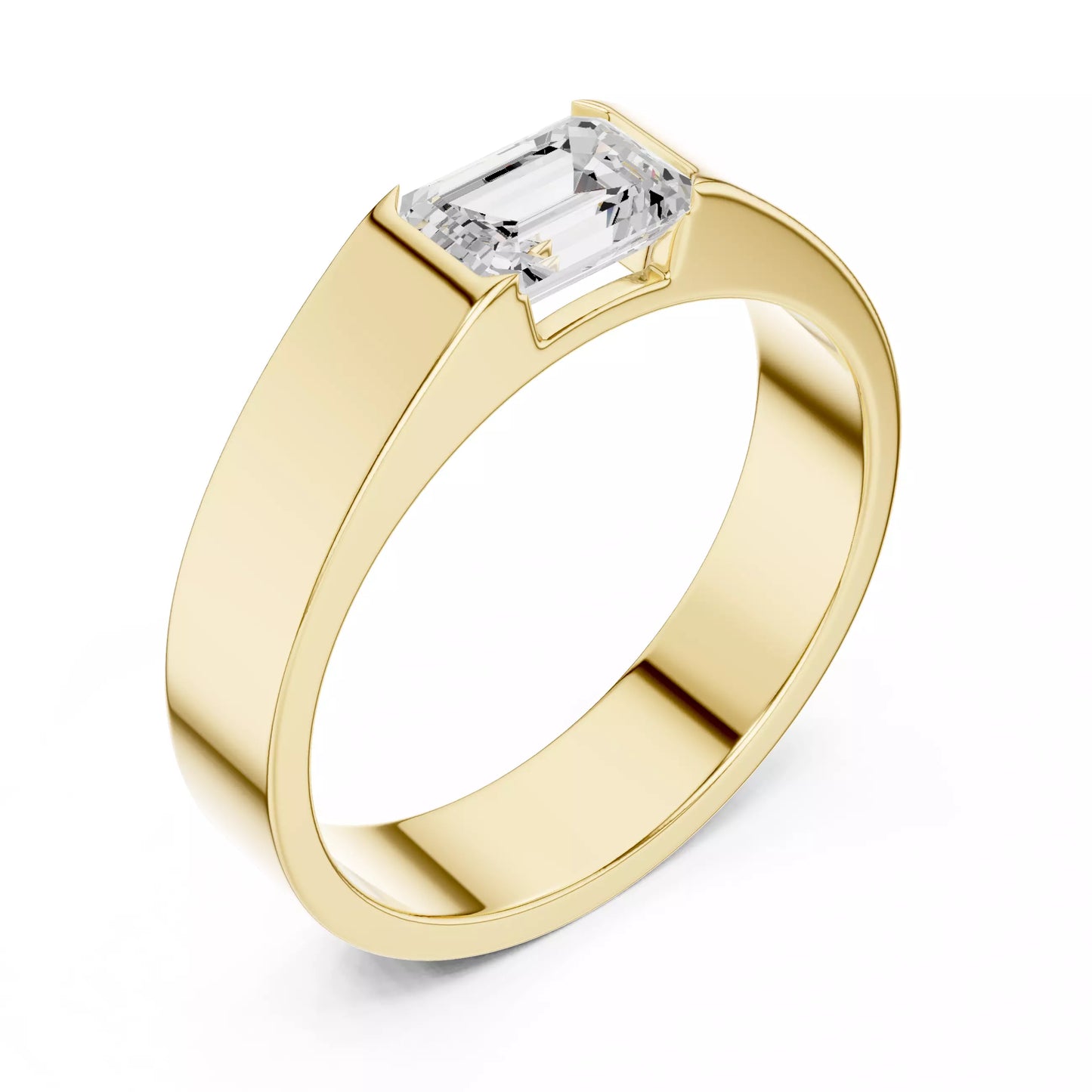1.00 ctw Emerald Diamond Solitaire Ring
