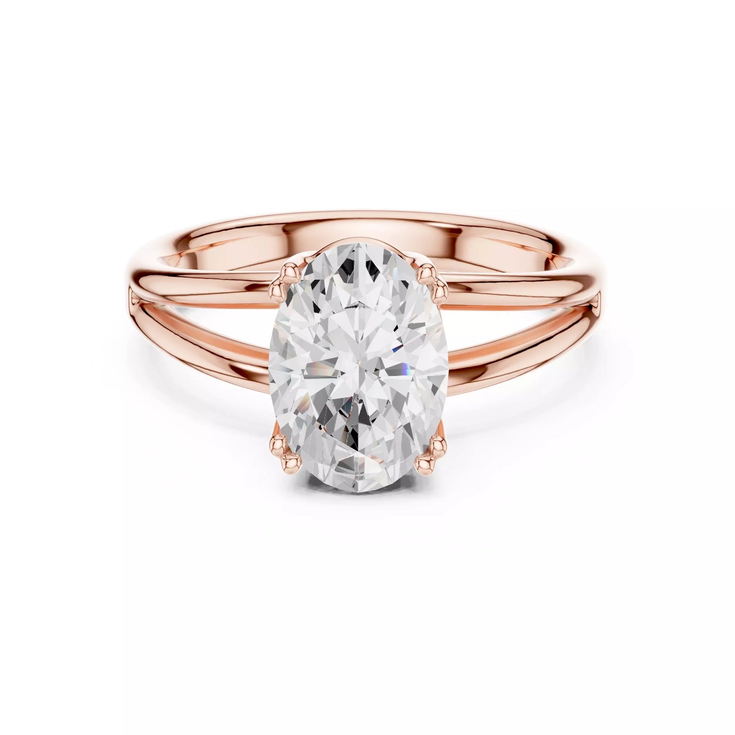 2.00 ctw Oval Diamond Solitaire Split Shank Engagement Ring