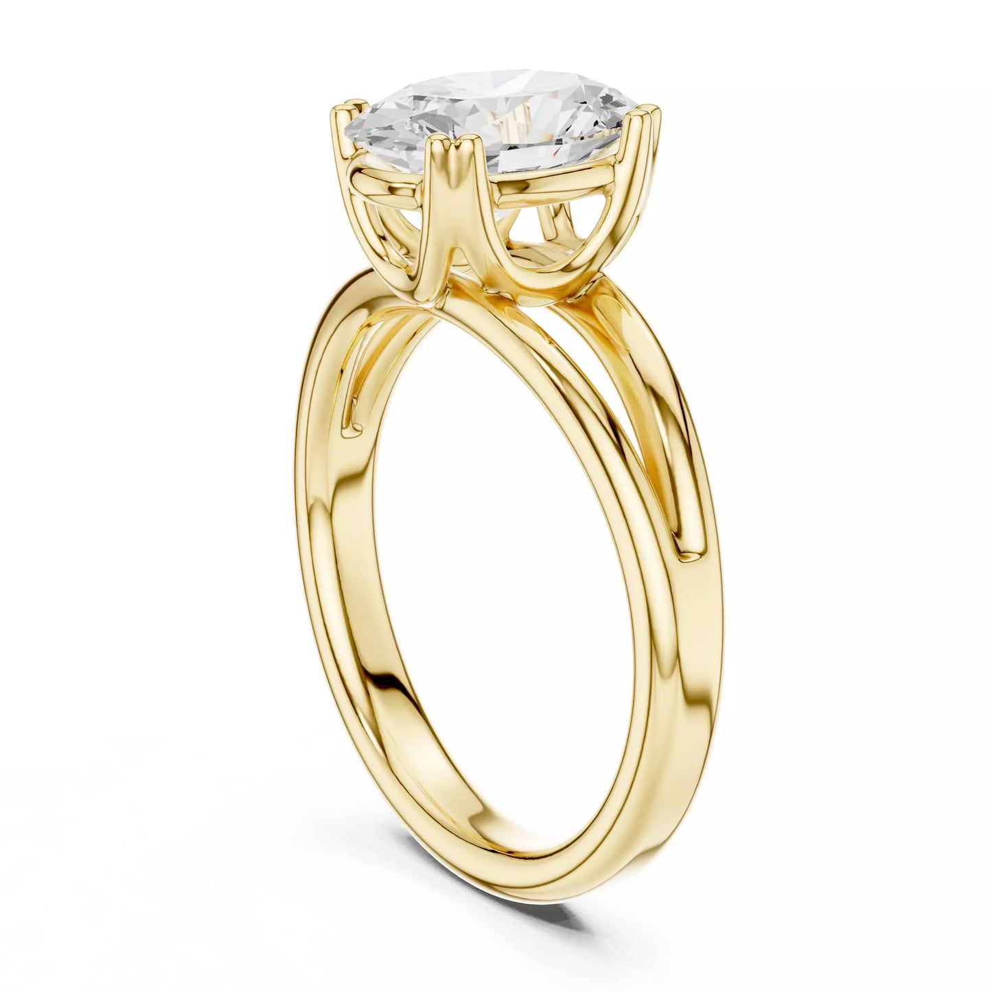 2.00 ctw Oval Diamond Solitaire Split Shank Engagement Ring
