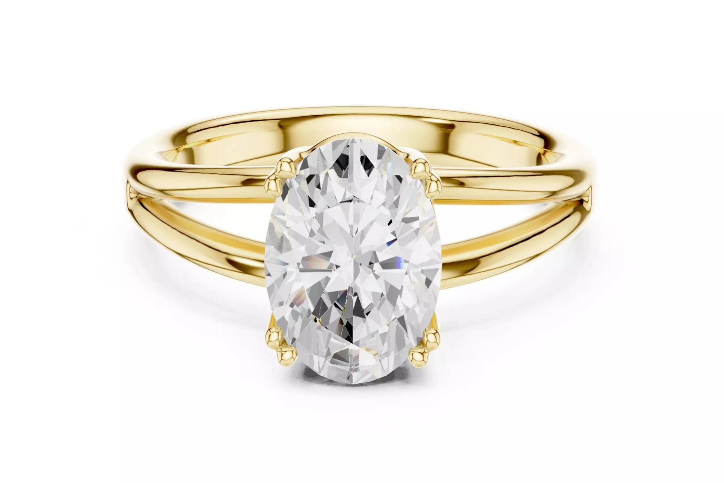 2.00 ctw Oval Diamond Solitaire Split Shank Engagement Ring