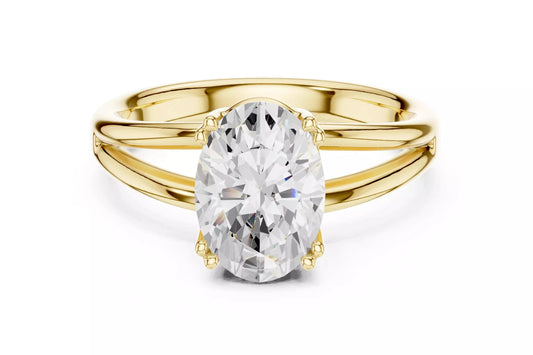 2.00 ctw Oval Diamond Solitaire Split Shank Engagement Ring