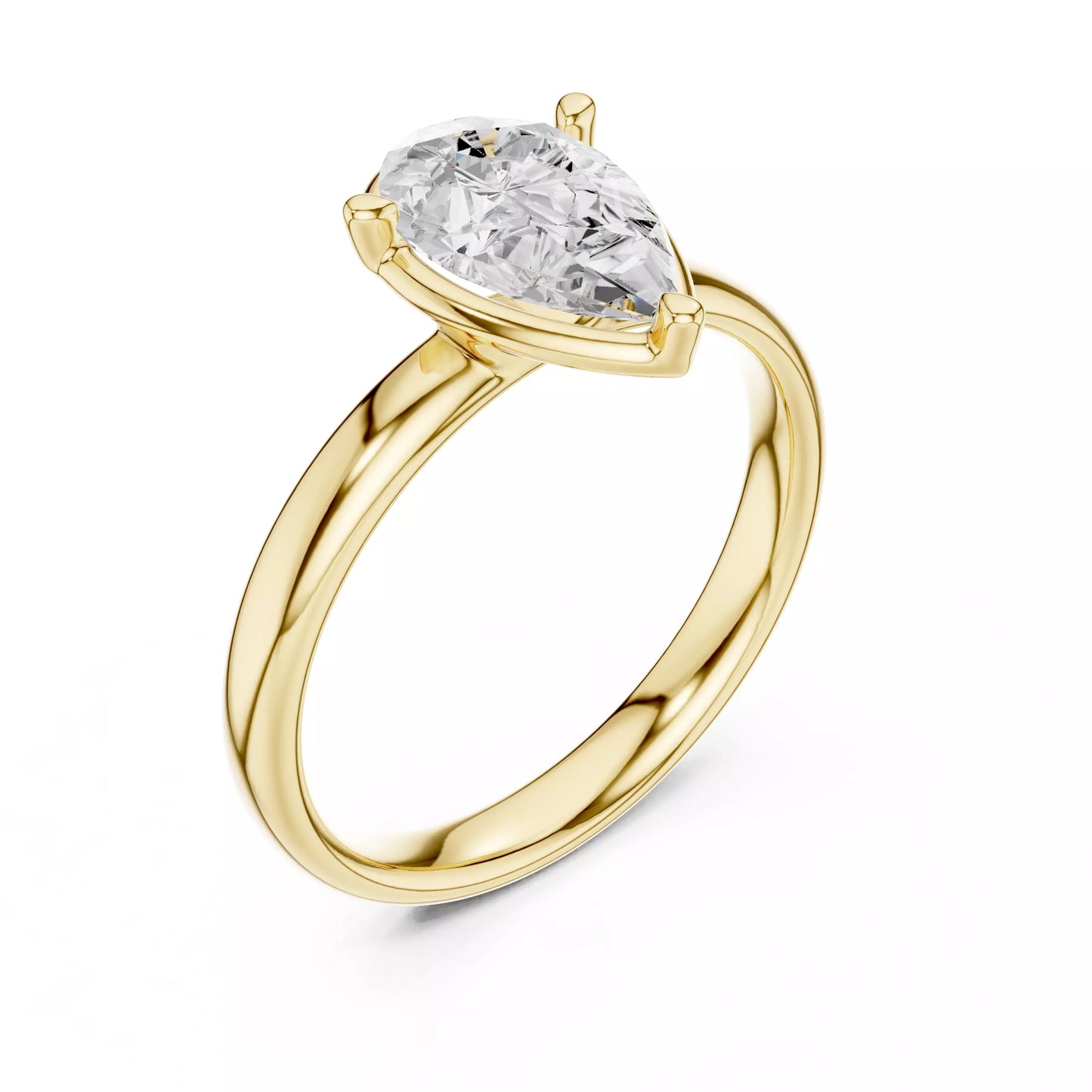 1.50 ctw Pear Diamond Solitaire Engagement Ring