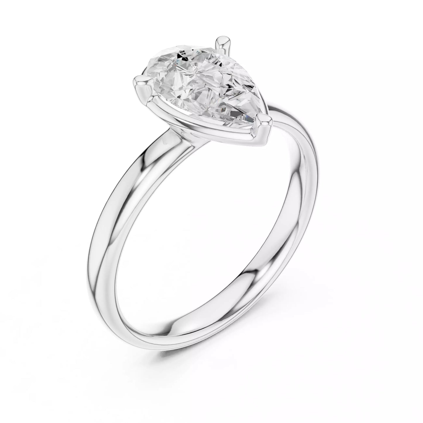 1.50 ctw Pear Diamond Solitaire Engagement Ring
