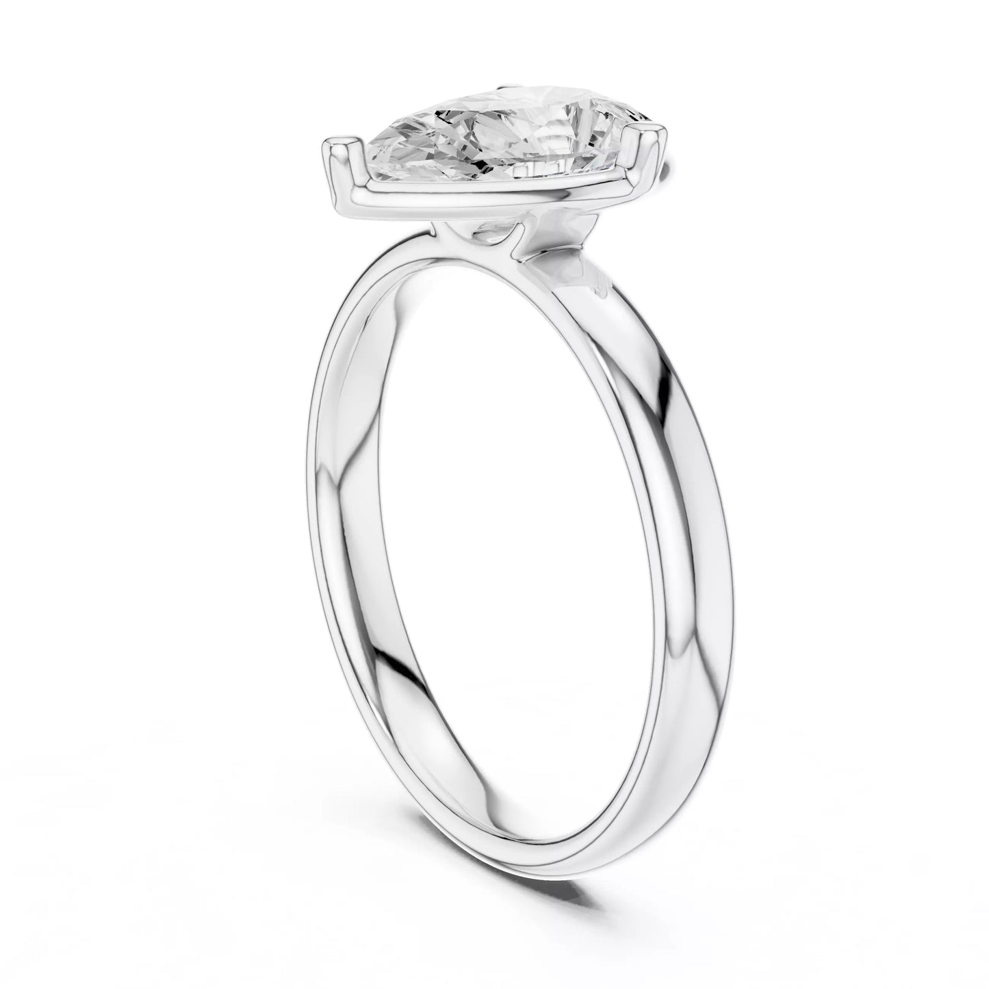 1.50 ctw Pear Diamond Solitaire Engagement Ring
