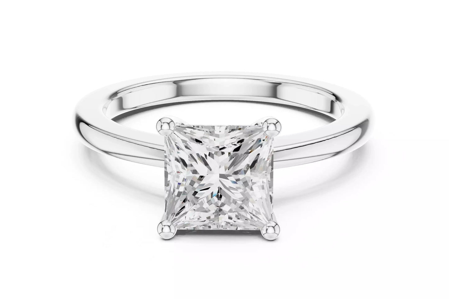 1.50 ctw Princess Diamond Solitaire Engagement Ring