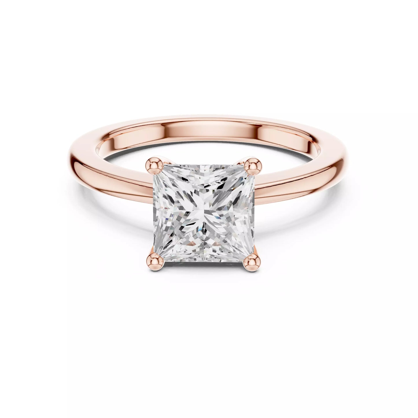 1.50 ctw Princess Diamond Solitaire Engagement Ring