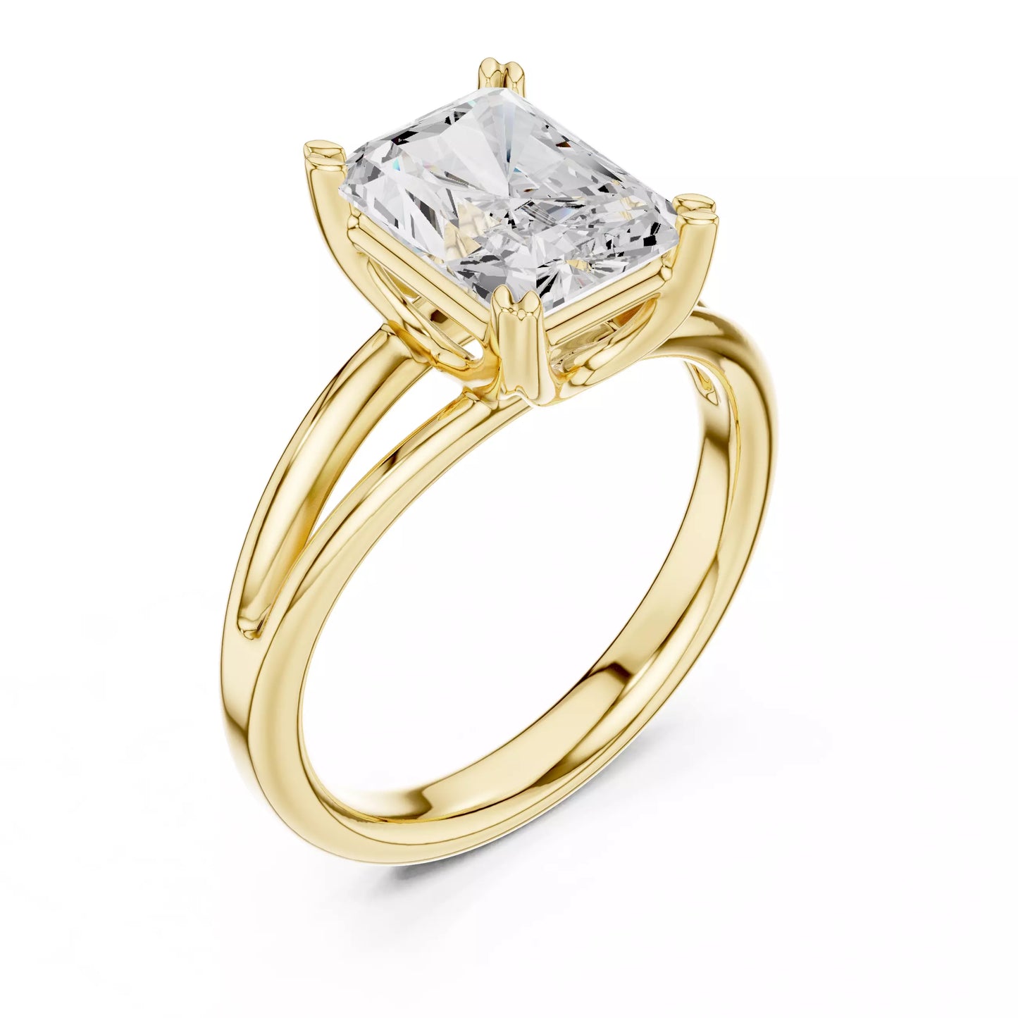 2.00 ctw Radiant Diamond Solitaire Split Shank Engagement Ring