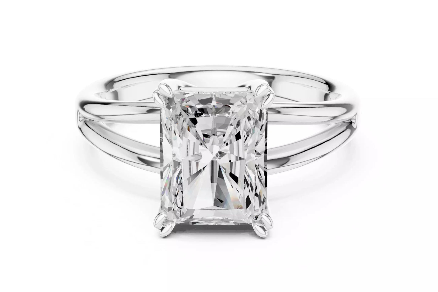 2.00 ctw Radiant Diamond Solitaire Split Shank Engagement Ring