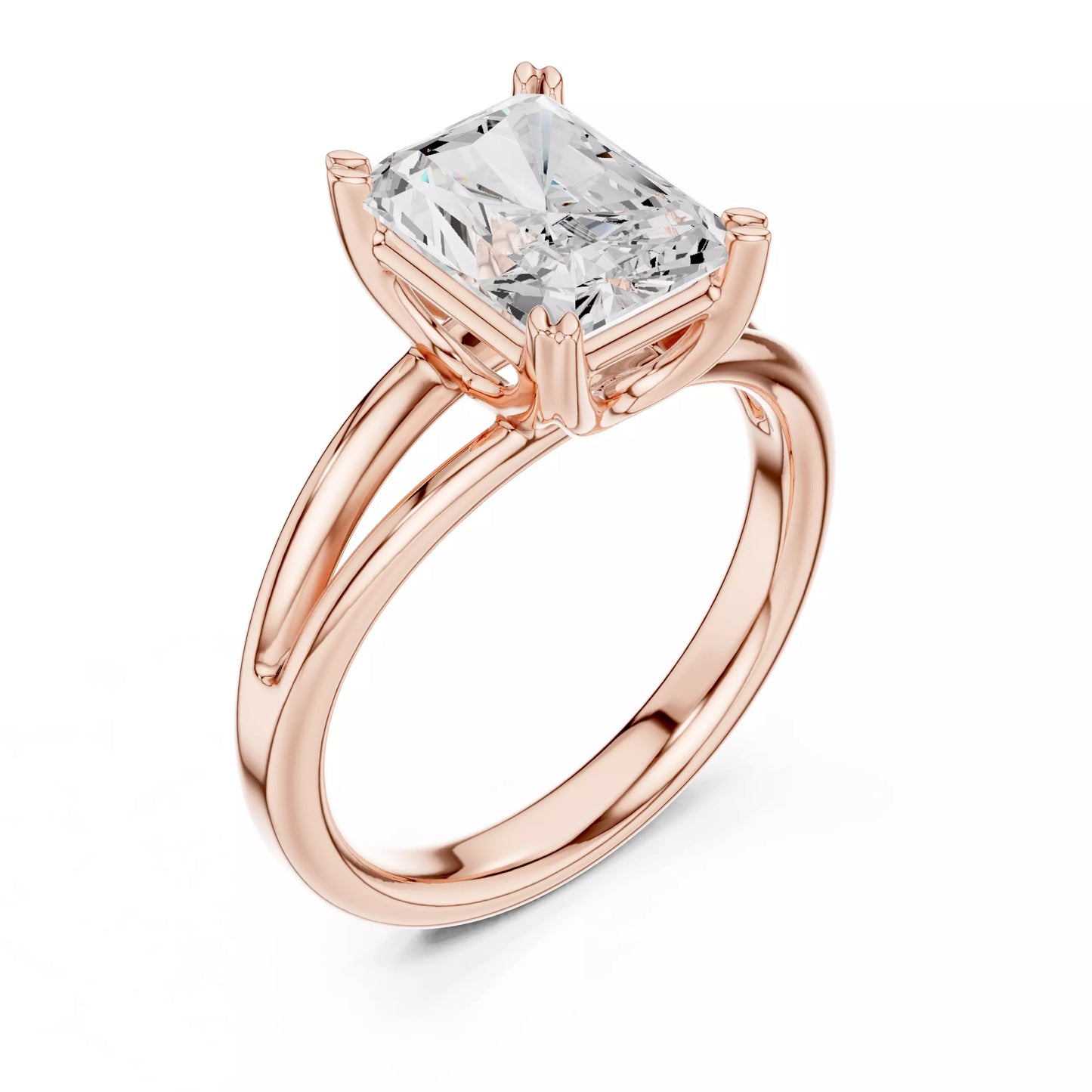 2.00 ctw Radiant Diamond Solitaire Split Shank Engagement Ring