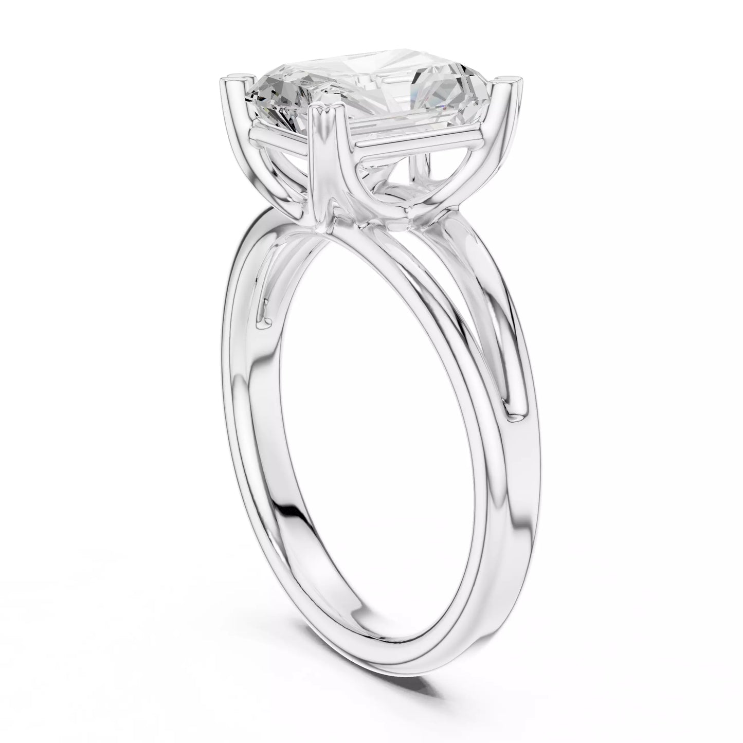 2.00 ctw Radiant Diamond Solitaire Split Shank Engagement Ring