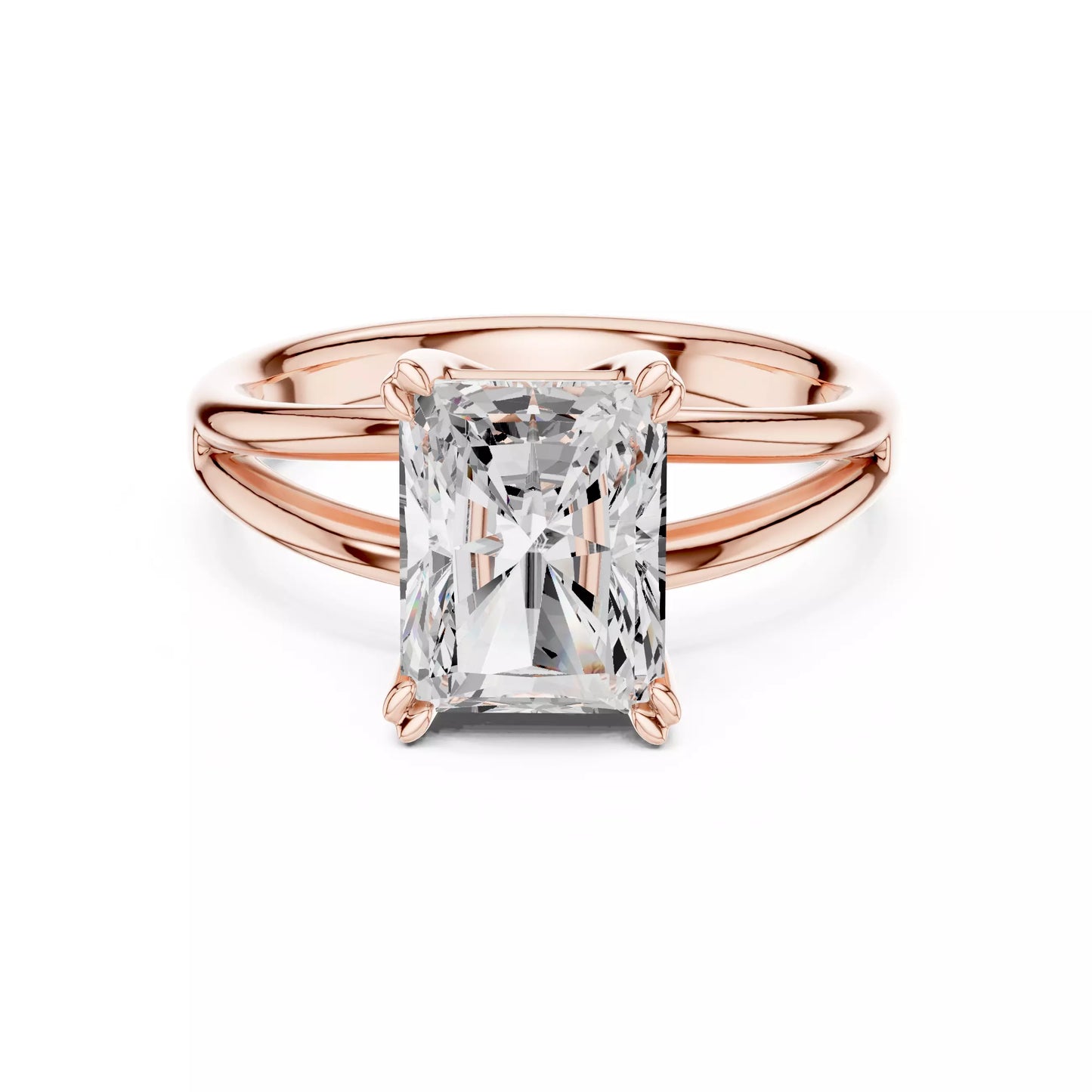 2.00 ctw Radiant Diamond Solitaire Split Shank Engagement Ring