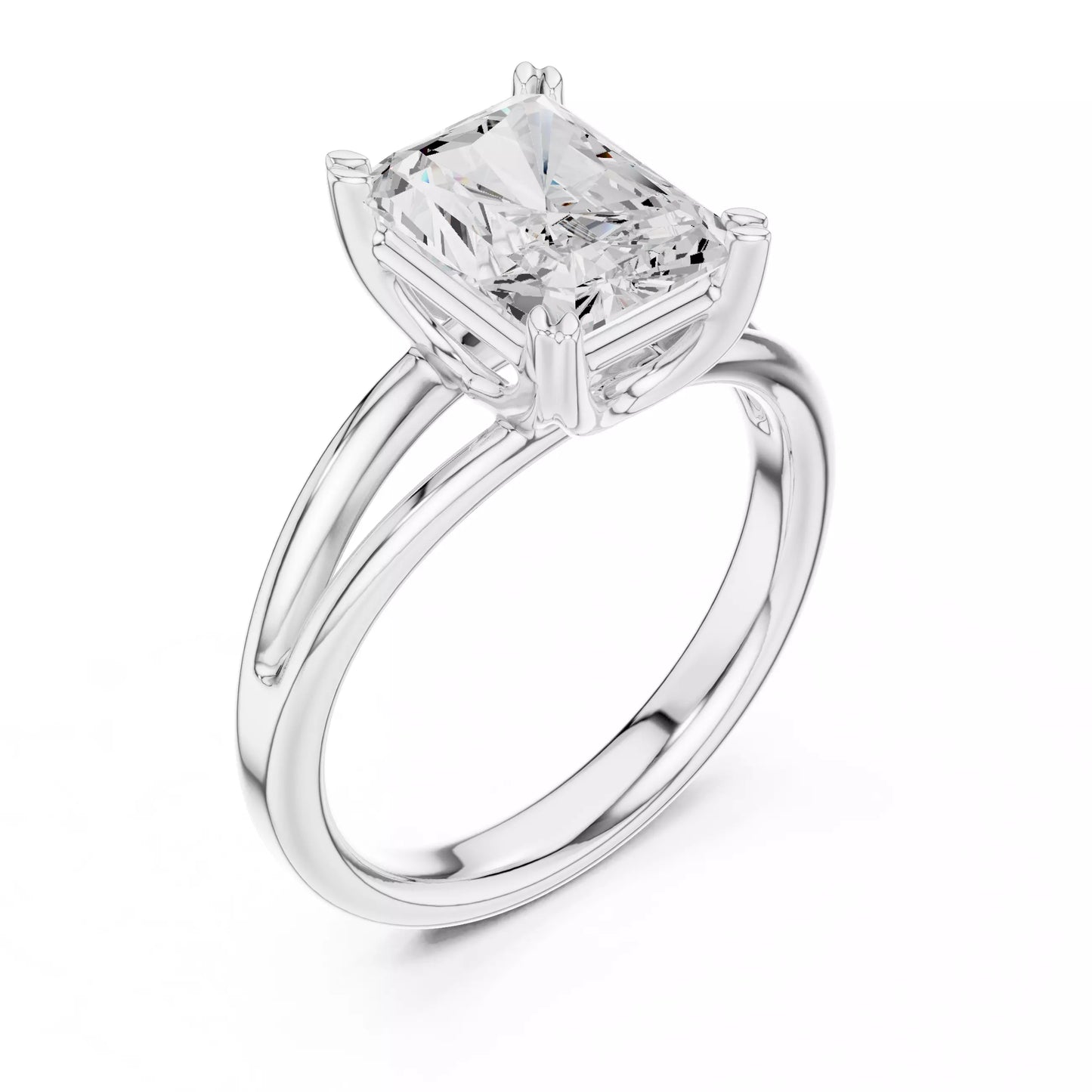2.00 ctw Radiant Diamond Solitaire Split Shank Engagement Ring