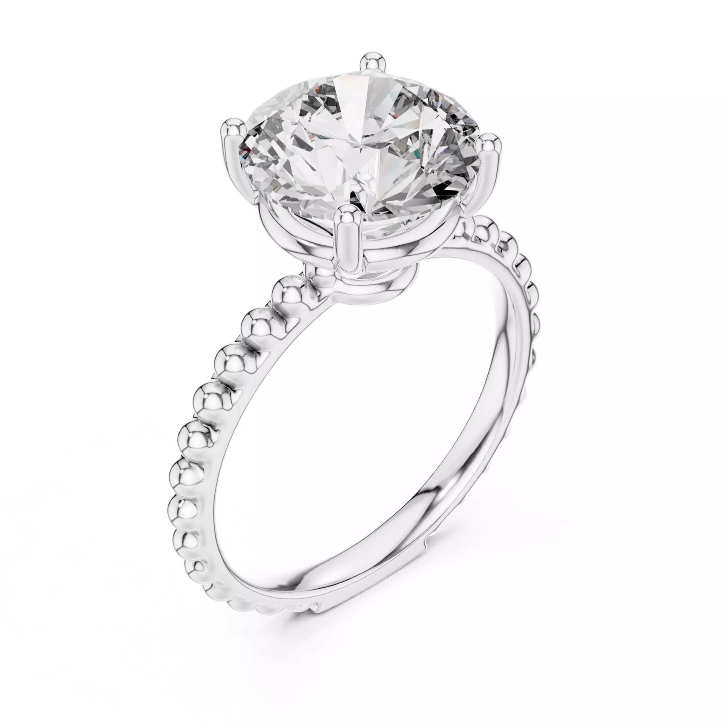 3.00 ctw Round Diamond Solitaire Bubble Engagement Ring